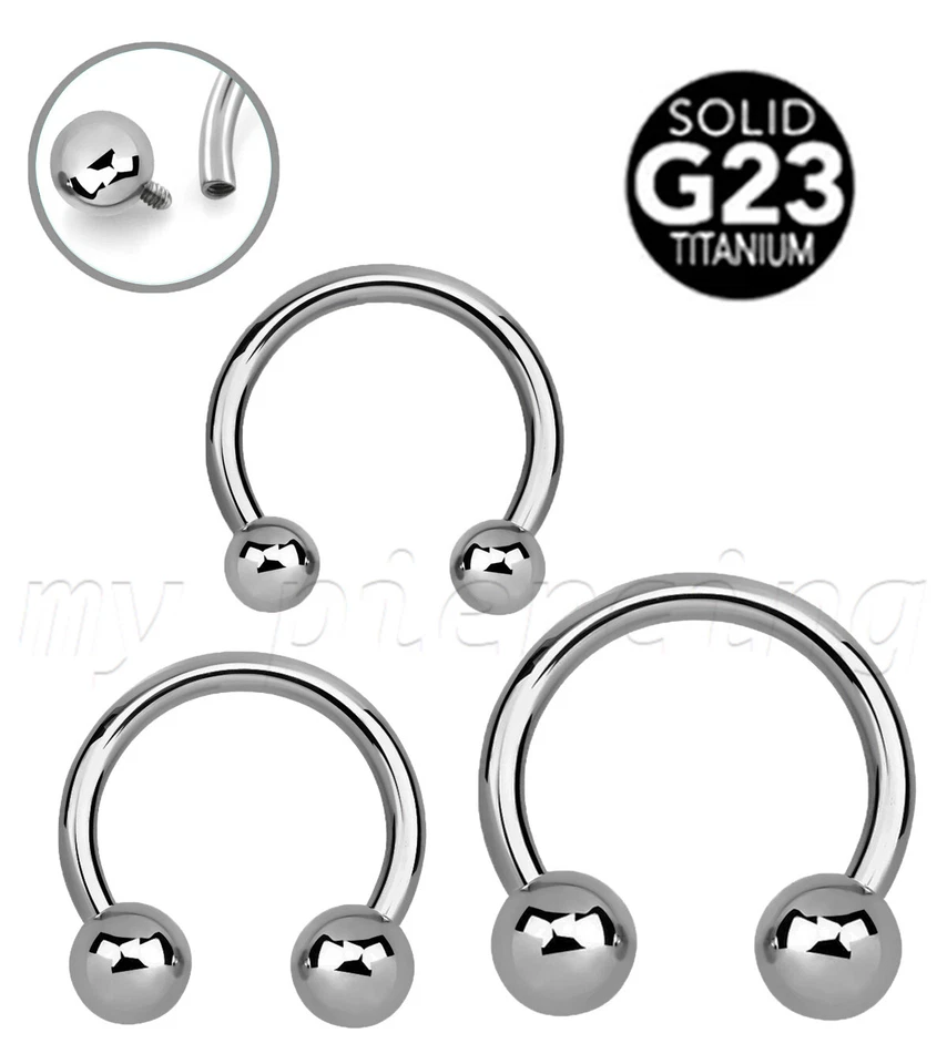 2x Grado Implante Titanio Roscado Internamente Herradura Orejas Circulares Labio Tabique Foto 3 de 4