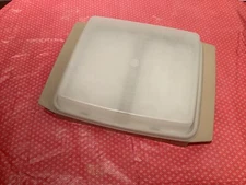 Tupperware Deviled Egg Keeper Carrier Storage 723-3 Almond With Lid White Trays