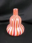 Vintage Murano Style Glass  Striped Case Glass Gourd Vase 1960s