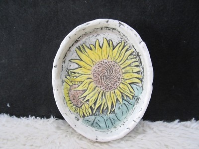 Shapes of Clay Sunflower Desk Decor by Stan Ash of Mt. St Helens Plaque NWT
