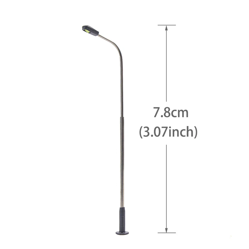 LQS07WM 20-50pcs Model Railway Lamp Post Street Light HO TT Scale Single Head - Image 2 of 4