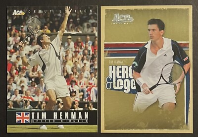 (2) 2005 ACE DEBUT EDITION #6 TIM HENMAN 2006 HEROES AND & LEGENDS #36