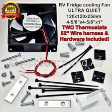 Dometic Norcold RV Camper Refrigerator Cooling Fan & Thermostats 120mm +Instruct