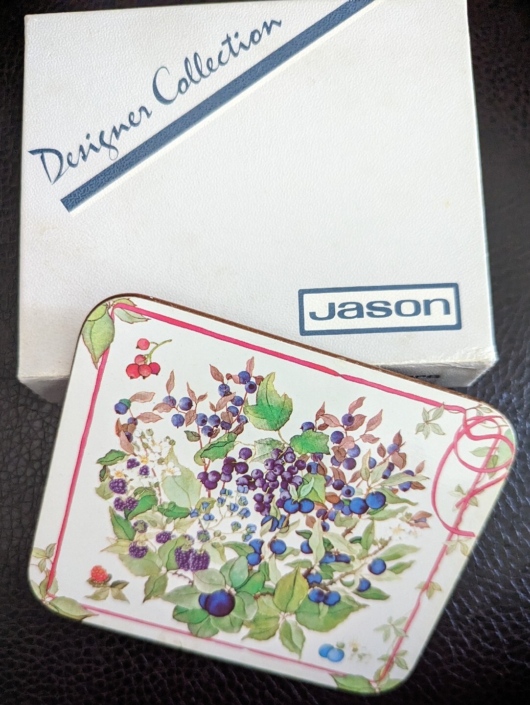 Vintage Jason "Designer Collection" Coaster Set Blueberry Design