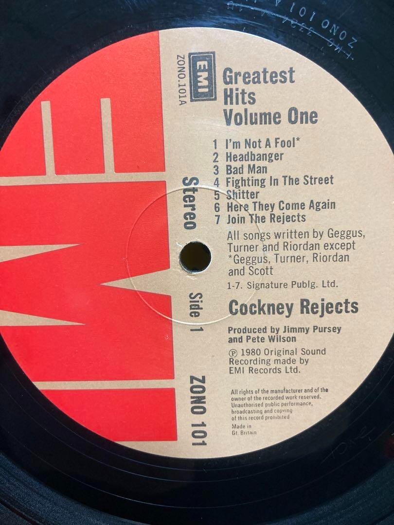 Cockney Rejects / Greatest Hits Vol. 1 1980 UK PUNK LP EMI
