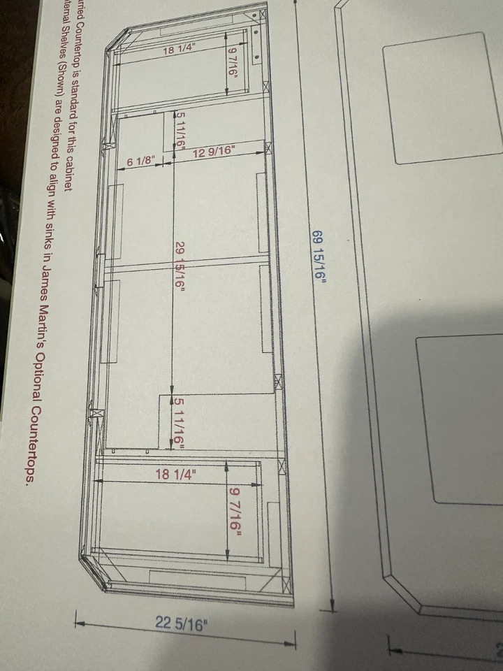James Martin 71 pulgadas beige mármol encimera Foto 2 de 3