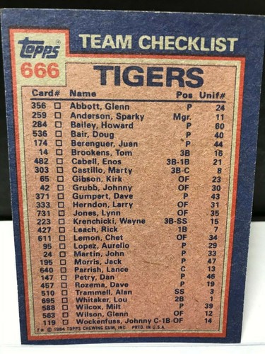 JACK MORRIS/LOU WHITAKER 1984 TOPPS #666 BATTING & PITCHING LEADERS AUTOGRAPHE - Picture 2 of 4