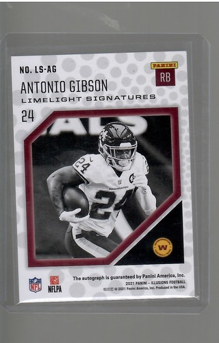 ANTONIO GIBSON LIMELIGHT ROOKIE AUTO 126/199 2021 PANINI ILLUSIONS FOOTBALL - Imagen 2 de 2