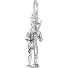Minute Man Charm - Metal - Sterling Silver