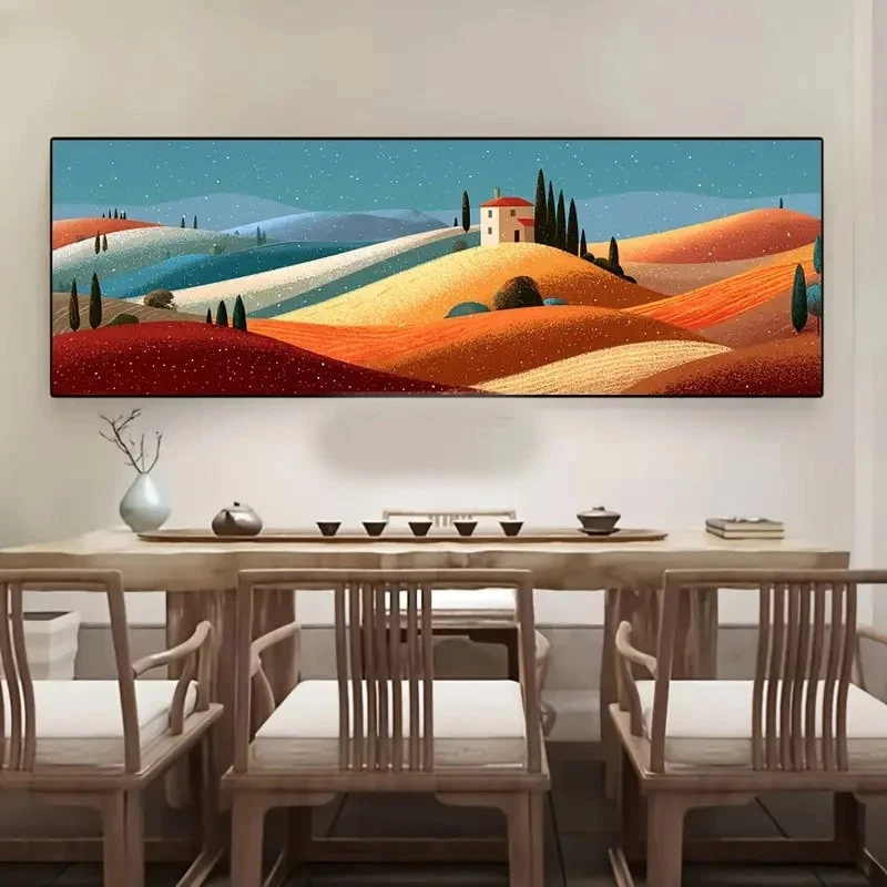 Panoramic Minimalist Desert Landscape Canvas Wall Art Home Decor