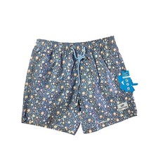 Beach Bros Mens Quick Dry Swim Trunks Blue Beach Print Mesh Lining Size L NEW
