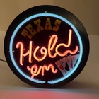 Vintage Texas Hold 'em Neon Electric Sign Wall Or Tabletop Tested Works
