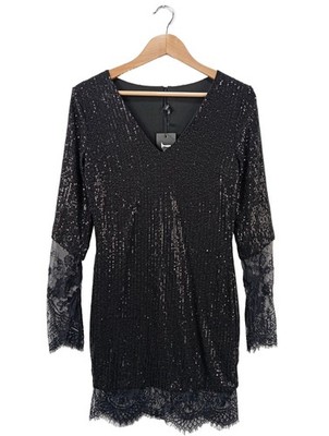 MISSORD Pailettenkleid Damen Kleid Gr. DE 42 schwarz Elegant