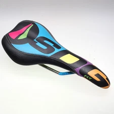 SDG Ti FLY Shibuya Dazzle Collection Bicycle Saddle - Titanium Rails Multicolor