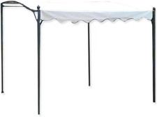 Pergola, Gazebo in Ferro Verniciato, 2X3 M, Bianco per Copertura E Arredo Estern