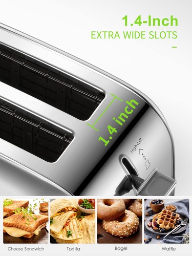 Retro Bagel Toaster - 2 Slice, 2 Extra Wide Slots, 7 Shade Settings, Defrost/... - Bild 4 von 8