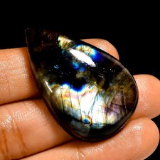 56.5 Ct AAA Natural Labradorite Pear Shape Cabochon Loose Gemstone 40X25X7 mm