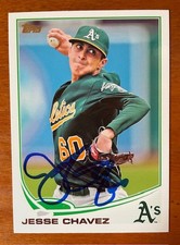 Jesse Chavez Signed 2013 Topps Update #US130 Oakland Athleetics