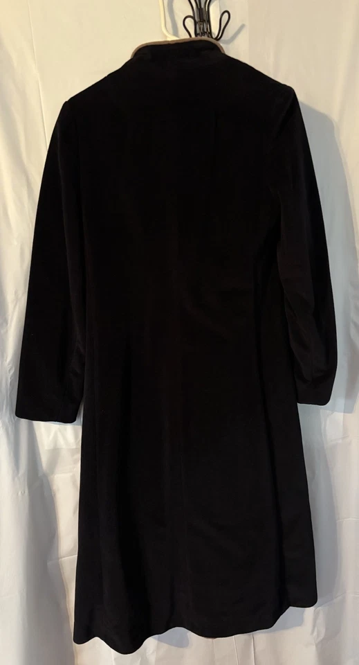 De colección ALORNA Kashana Cachemira Mujer Med Negro Taupe Borde Forrado Hecho en Unión EE. UU. Foto 2 de 4