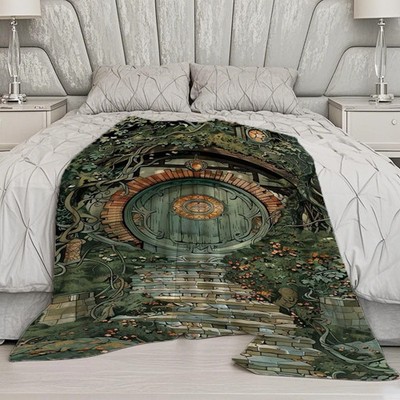 Hobbit Tür Design Decke Mikrofaser Flanell Heimdekoration Soft