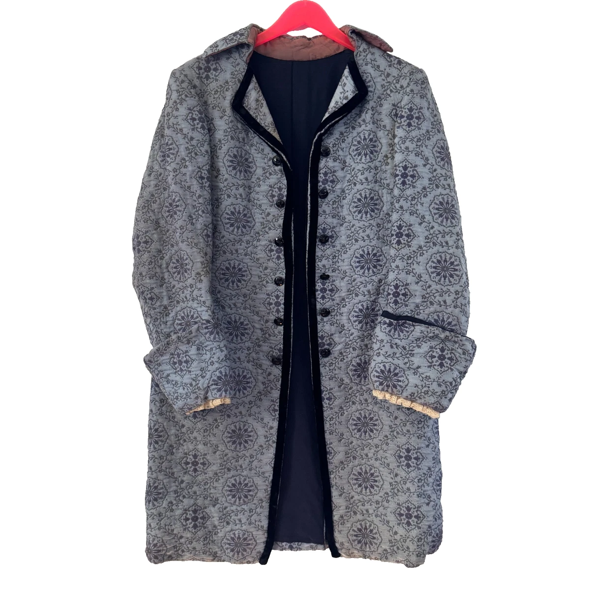 Pre-60s De Colección METROPOLITAN OPERA Met Disfraz Departamento Azul BROCADE Abrigo Regencia