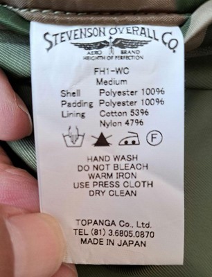 STEVENSON OVERALL FlightJKT FH1-WC size M | eBay