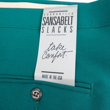 SansABelt Golf Pants Mens 40x34 Made In USA VINTAGE 70s Green NEW!