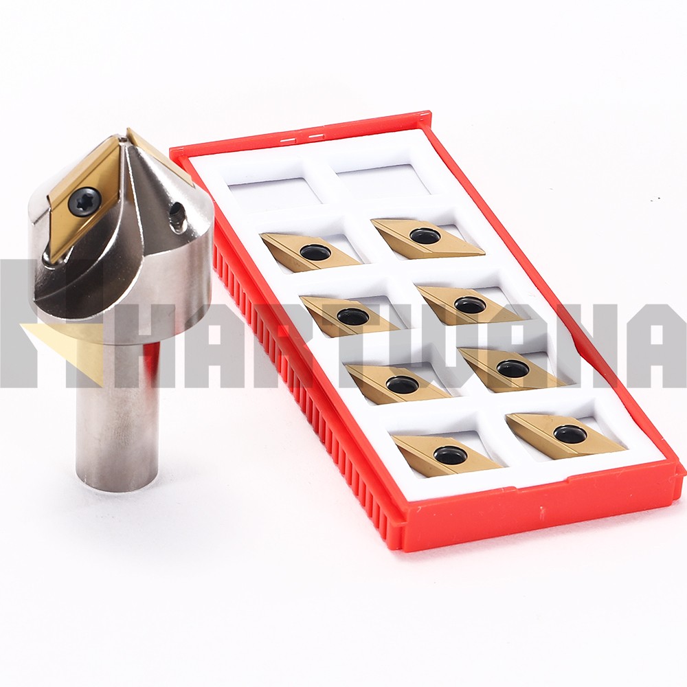 Indexable Chamfering Milling 45 Degree 2 Flute With Carbide Inserts 10PCS