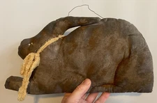 Primitive Hand Made Fabric Rabbit Wall Decor 14 X 7 Easter Country Decor