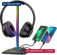 New Bee Headphone Stand with RGB Lighting, Sturdy Aluminum Gaming Headset Holder