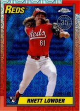 2025 Topps 1990 Silver Pack Chrome #T90C29 Rhett Lowder Blue /150 RC Reds SP