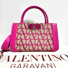 Drop VALENTINO Toile Iconograph V Logo Tote Bag Canvas Leather 2way