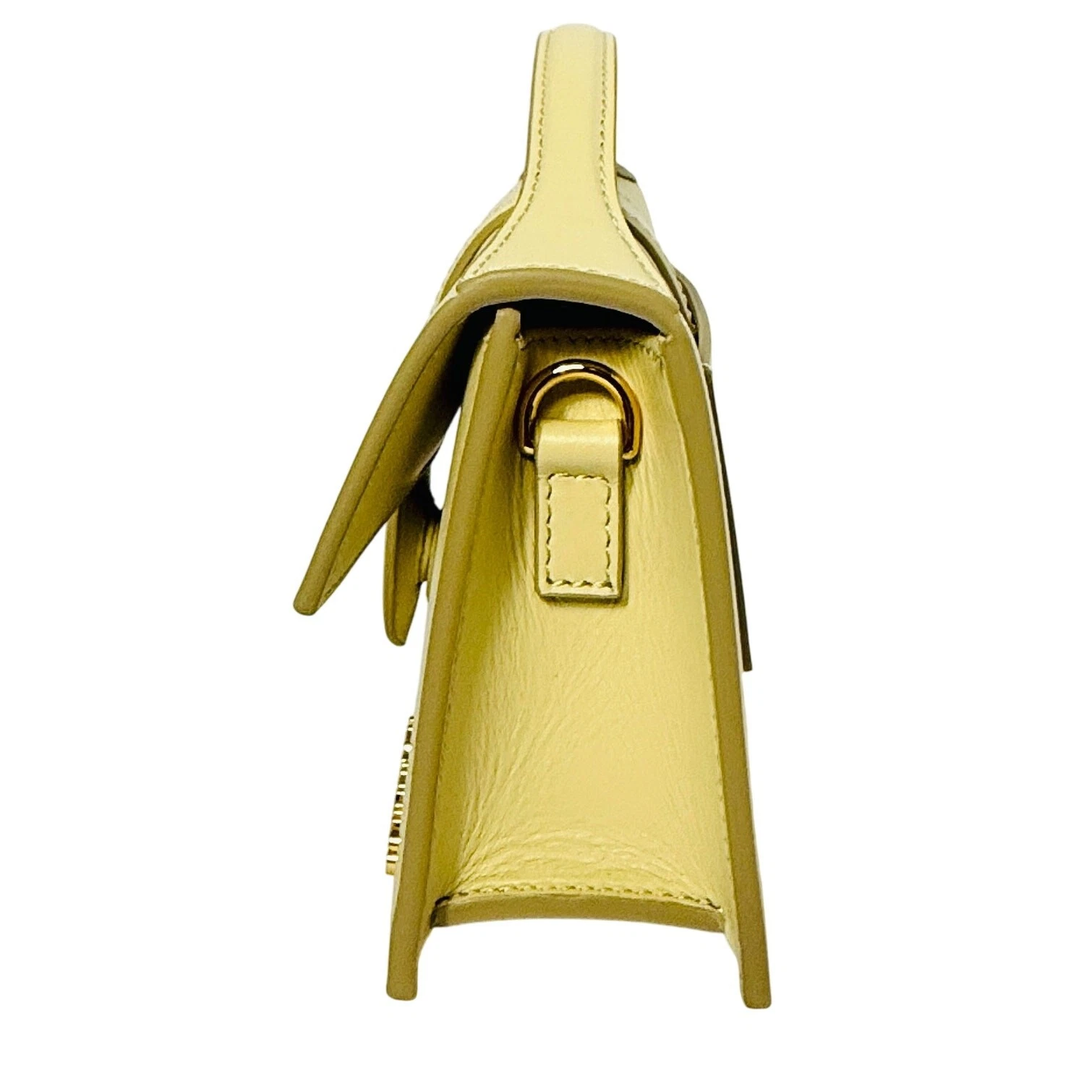 Borsa a mano JACQUEMUS in pelle manico superiore spalla giallo pallido nuova con etichette COA $1050 ??