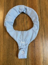 Vintage Handmade Baby Bib Binky Pacifier Keeper “M” Initial Gingham Blue