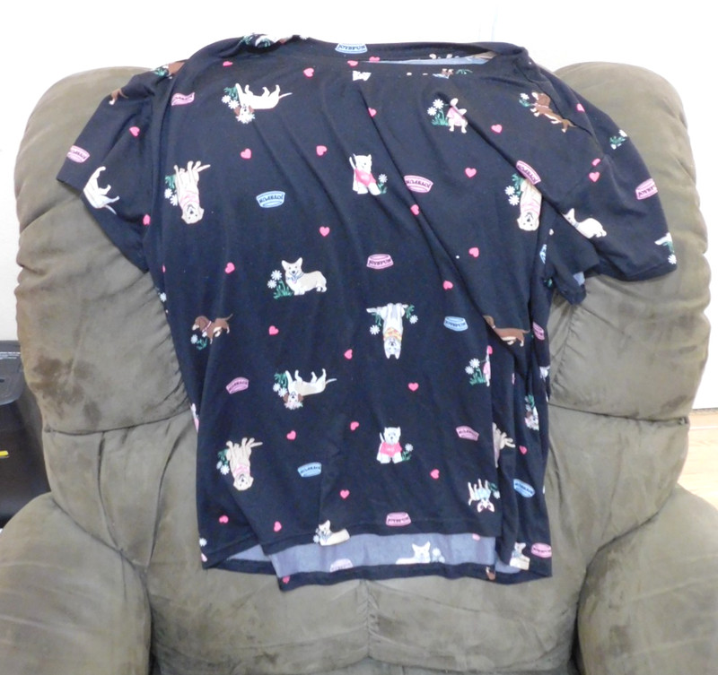 Joyspun Pajama Top Womens L Large 1(12/14) dogs