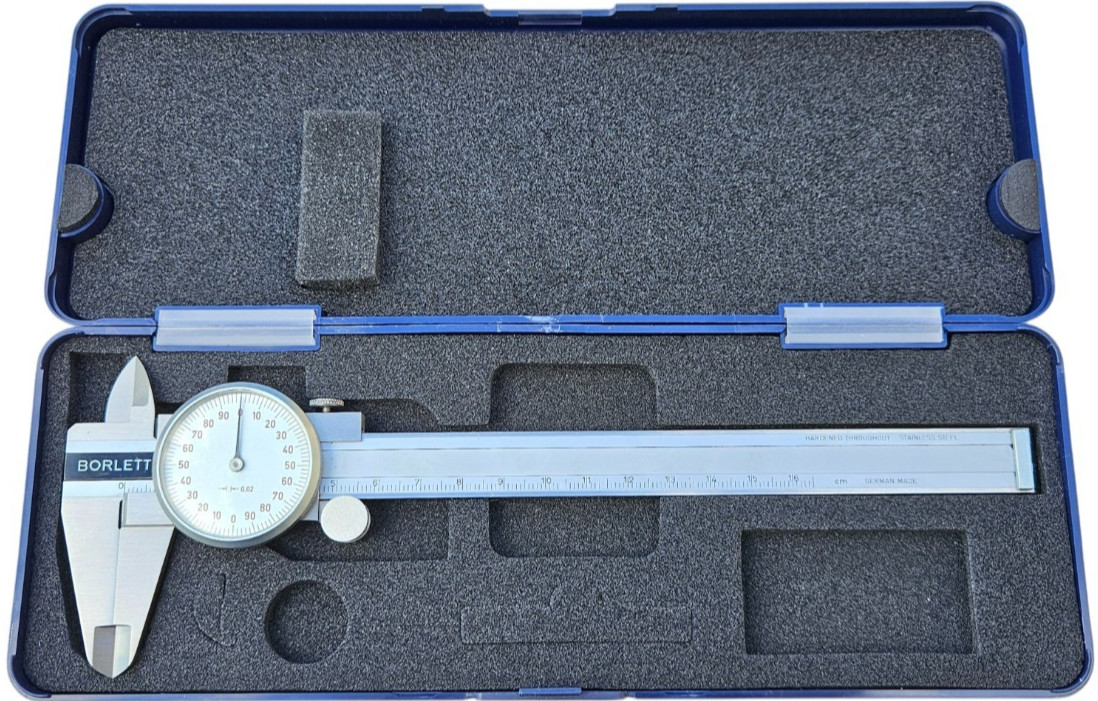 Calibro con Orologio Borletti 155mm - Acciaio Inox Temprato 0,02mm
