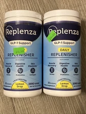 2 Replenza GLP-1 Support Daily Replenisher + Electrolytes Lemon Drop Exp 9/2026