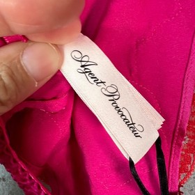 Agent Provocateur Size 5 Pink & Red Silk Lace Thong With Bow Accent NEW!