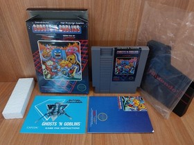 MINTY BOX CIB Hangtab Ghosts 'N Goblins 1st Print complete in nes lot w/ Shrink
