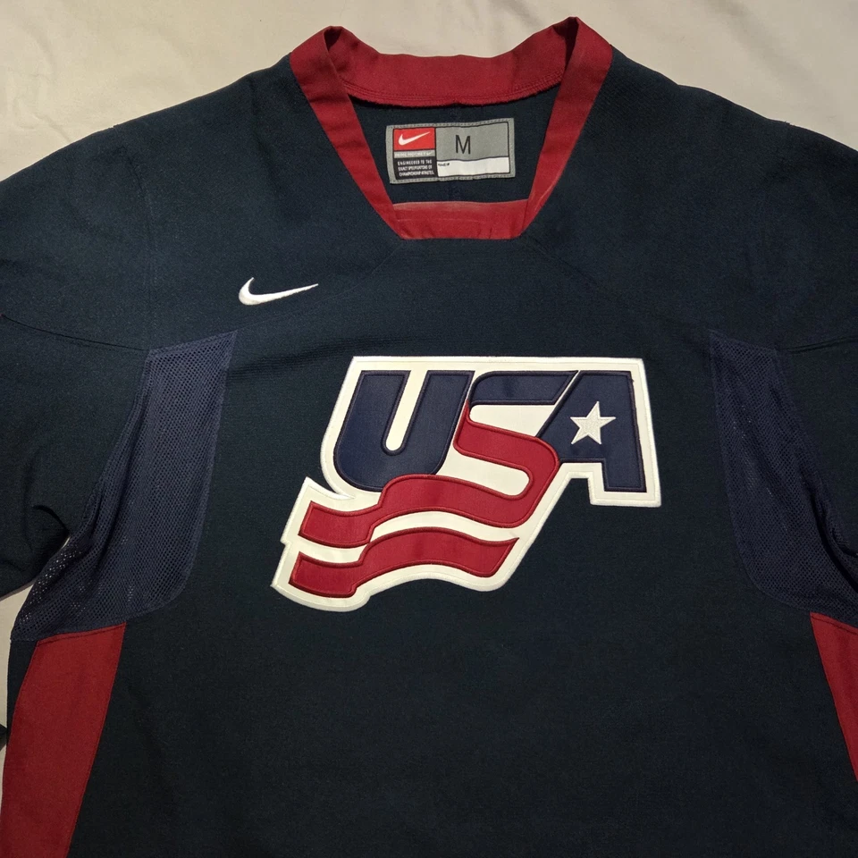 Camiseta deportiva de hockey Nike World JR Team USA IIHF semi profesional AZUL talla M Foto 2 de 4
