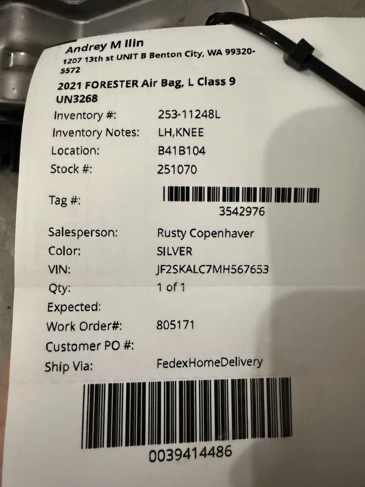 Joelho lateral para driver Subaru Forester 2019-2024 - Imagem 3 de 3