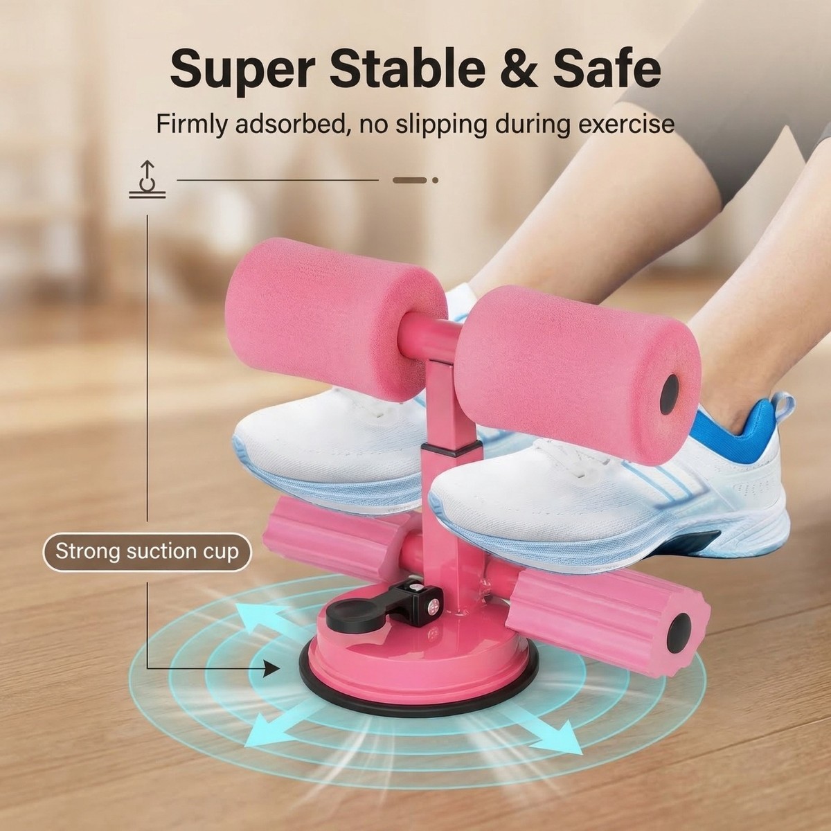 Barre De Redressement Assis Portable – Ventouses Double, 3 Hauteurs, Pour Abdos En Force !