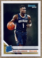 2019-20 DONRUSS ZION WILLIAMSON RATED ROOKIE CARD #201 NM+ PELICANS QTY. rookie card picture