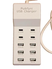USB Charger Station,10-Port 50W/10A Multiple Charging Station For Tablet Laptop