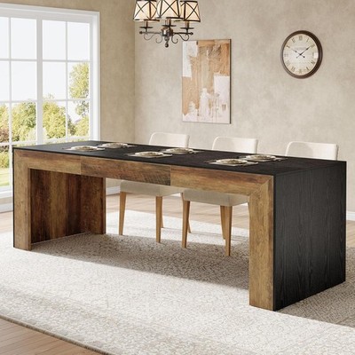 78.7-Inch Rectangular Dining Table, Modern Wooden Kitchen Table for Dining Room