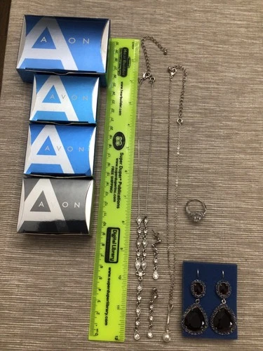 Vintage Avon Jewelry New In Box 2 Necklaces Earrings, Size 6 “925” Sterling Ring