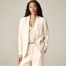NWT J Crew Arden Blazer in Luster Canvas Cream Size 4