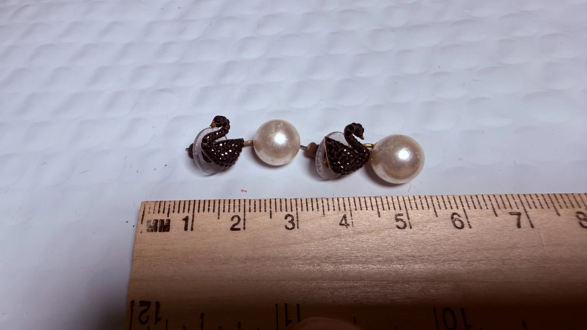Swarovski Black Swan In Fashion Earrings for sale - eBay