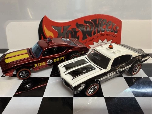 Hot Wheels RLC Olds 442 Police Cruiser & Fire dept Car 🔥 Combined Shipping 🔥