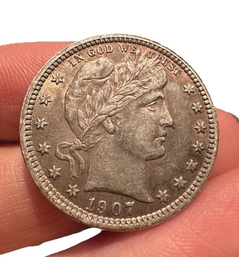 1907 Barber Quarter VF++